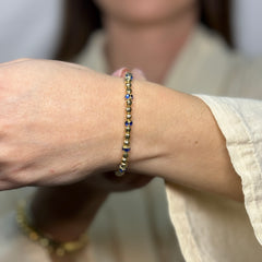 Bracciale sfere milleluci con zirconi oro