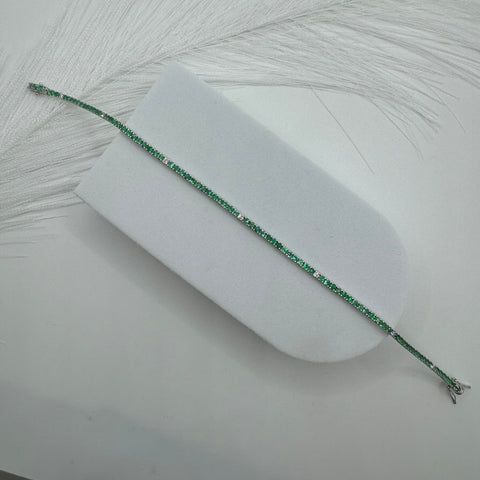Bracciale tennis smeraldi e diamanti oro
