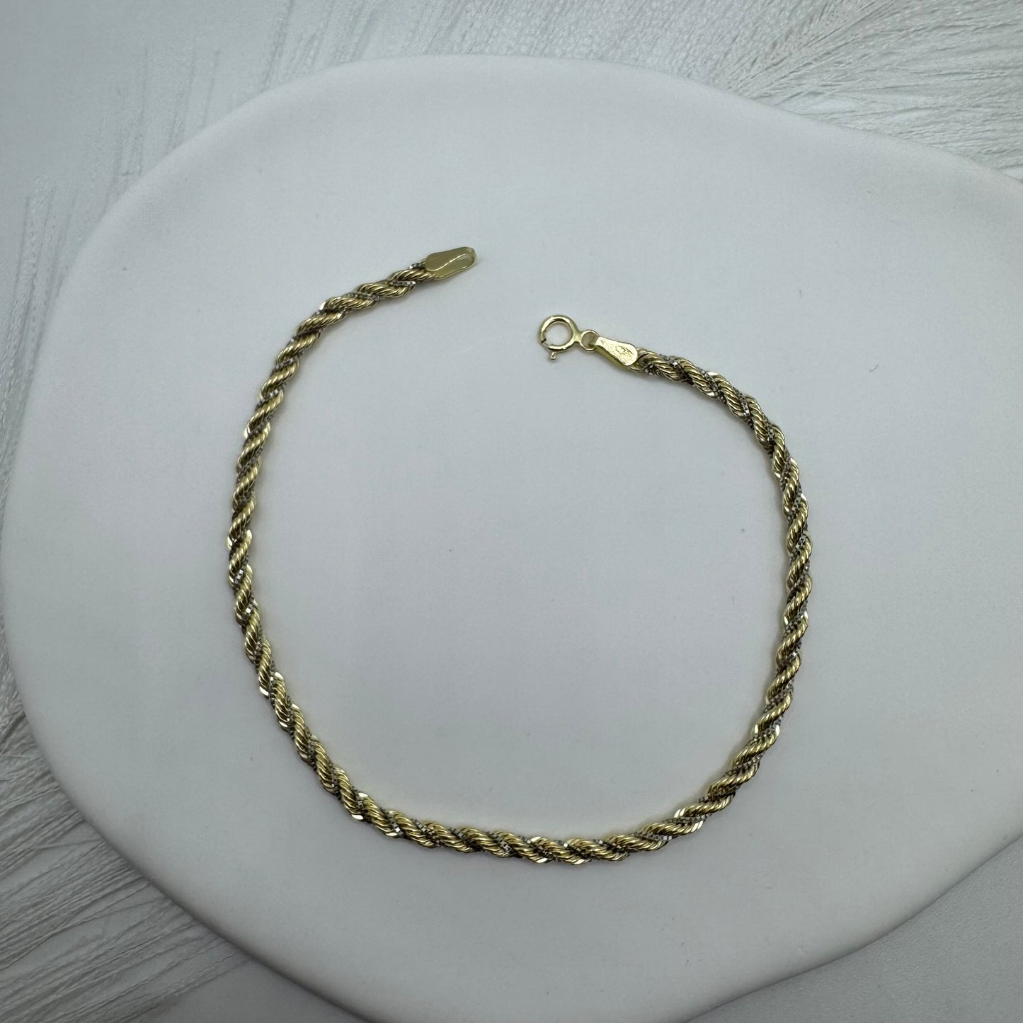 Bracciale fune con veneziana oro