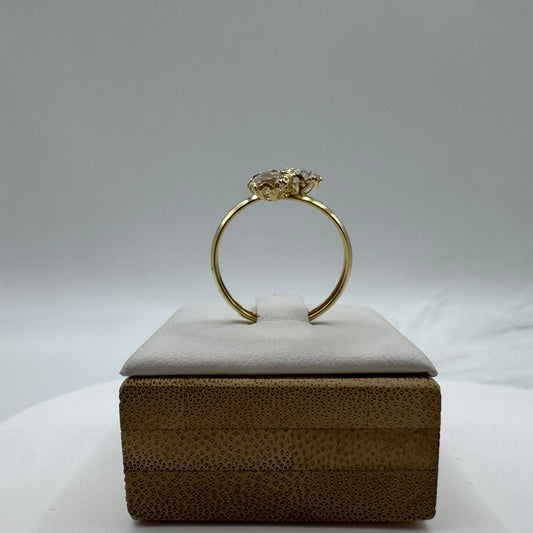 Anello doppio solitario oro
