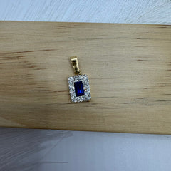 Pendente rettangolo oro e zirconi