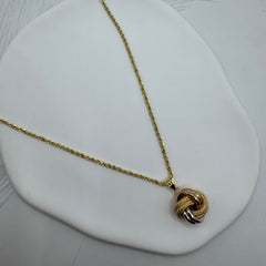 Collana fune con nodo multicolor oro