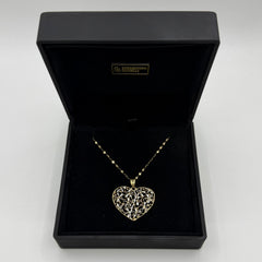 Collana specchiatina con Pendente cuore bicolore Oro