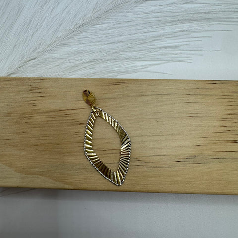 Pendente rombo bicolor oro