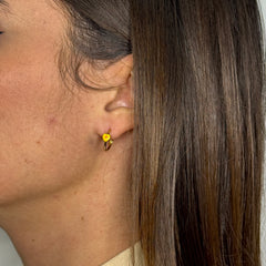 Orecchini cerchio cuore oro
