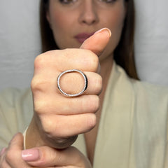 Anello trio veretta con zirconi argento 925