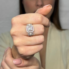 Anello Trilogy baguette argento 925