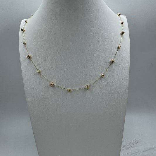 Collana rollò con sfere lisce/martellate