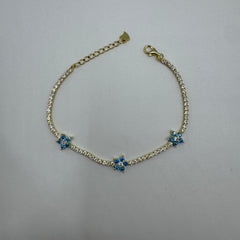 Bracciale Tennis con fiori Argento 925