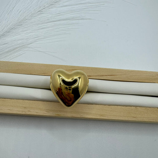 Anello cuore bombè oro