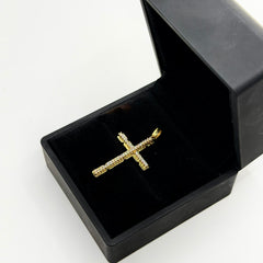 Pendente croce zirconata oro