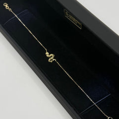 Bracciale catena con serpente centrale oro