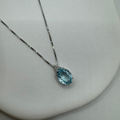 Collana oro con topazio e diamanti