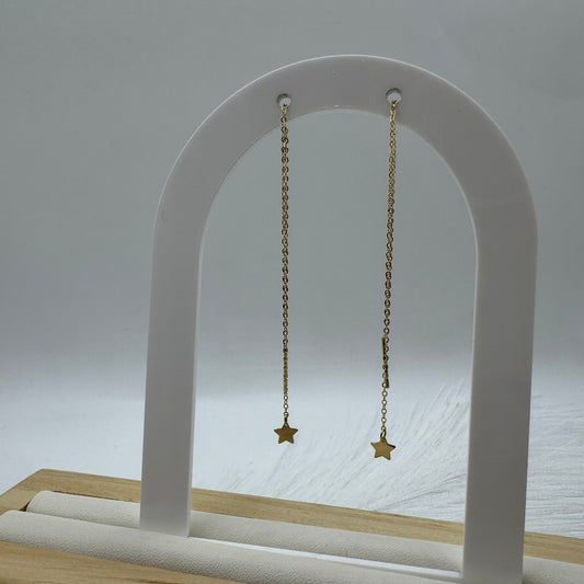 Orecchini stella pendente oro