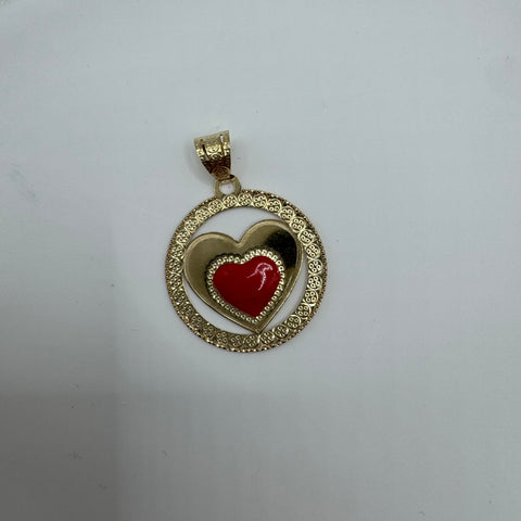 Pendente piastra con cuore oro