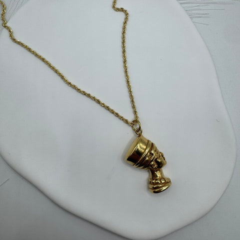 Collana fune con testa egiziana bombè oro