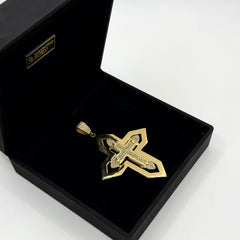 Pendente croce zirconata oro