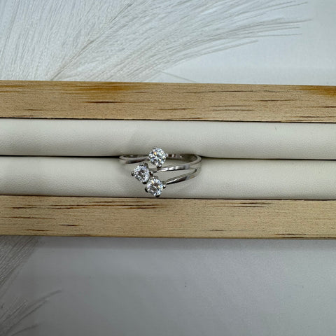 Anello trilogy zirconi oro