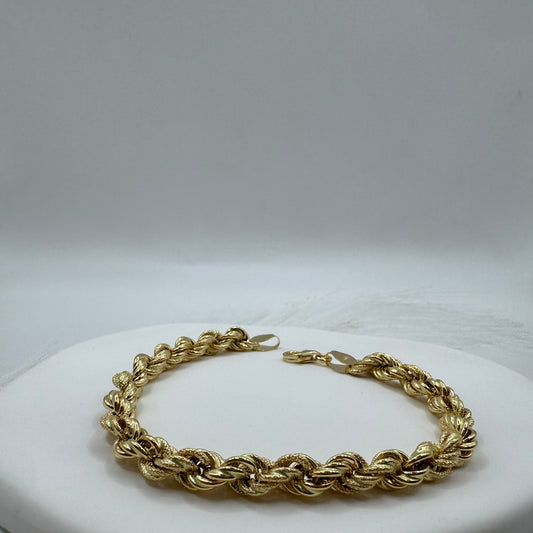Bracciale fune voluminoso liscio/satinato oro
