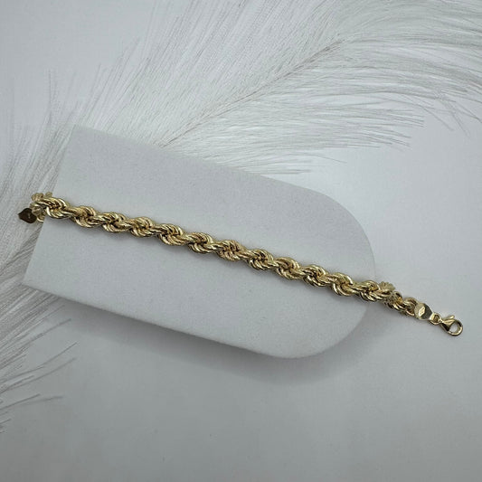 Bracciale fune voluminoso liscio/satinato oro