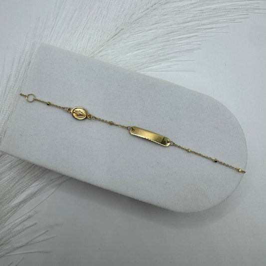 Bracciale piastra rosario bimbi oro