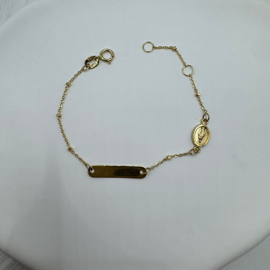 Bracciale piastra rosario bimbi oro