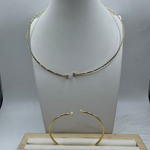 Parure tubolare rigido con zirconi oro