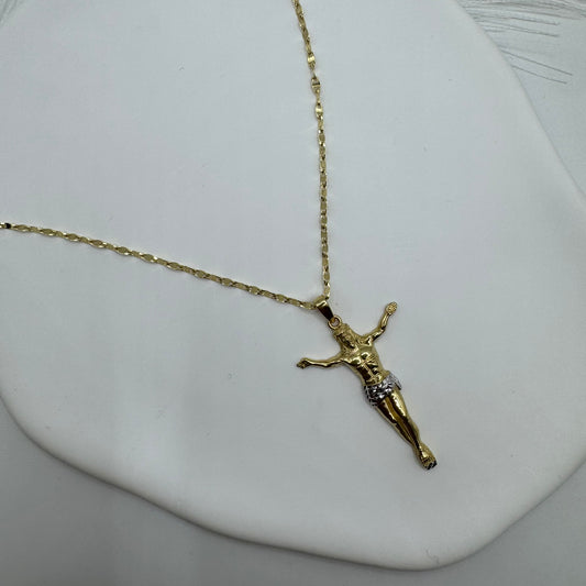 Collana marinara con Cristo oro