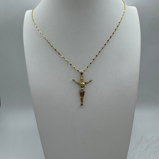 Collana marinara con Cristo oro