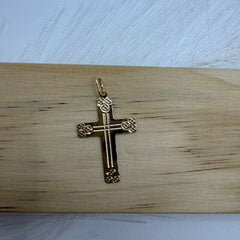 Pendente croce lastra oro