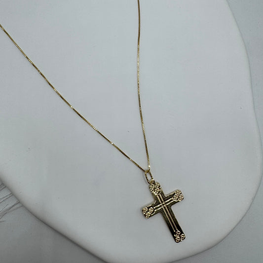 Collana veneziana con croce lastra oro