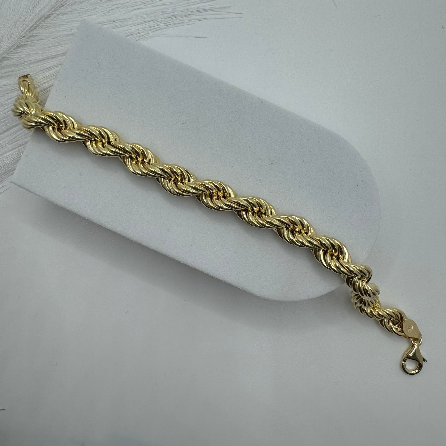 Bracciale fune voluminoso oro