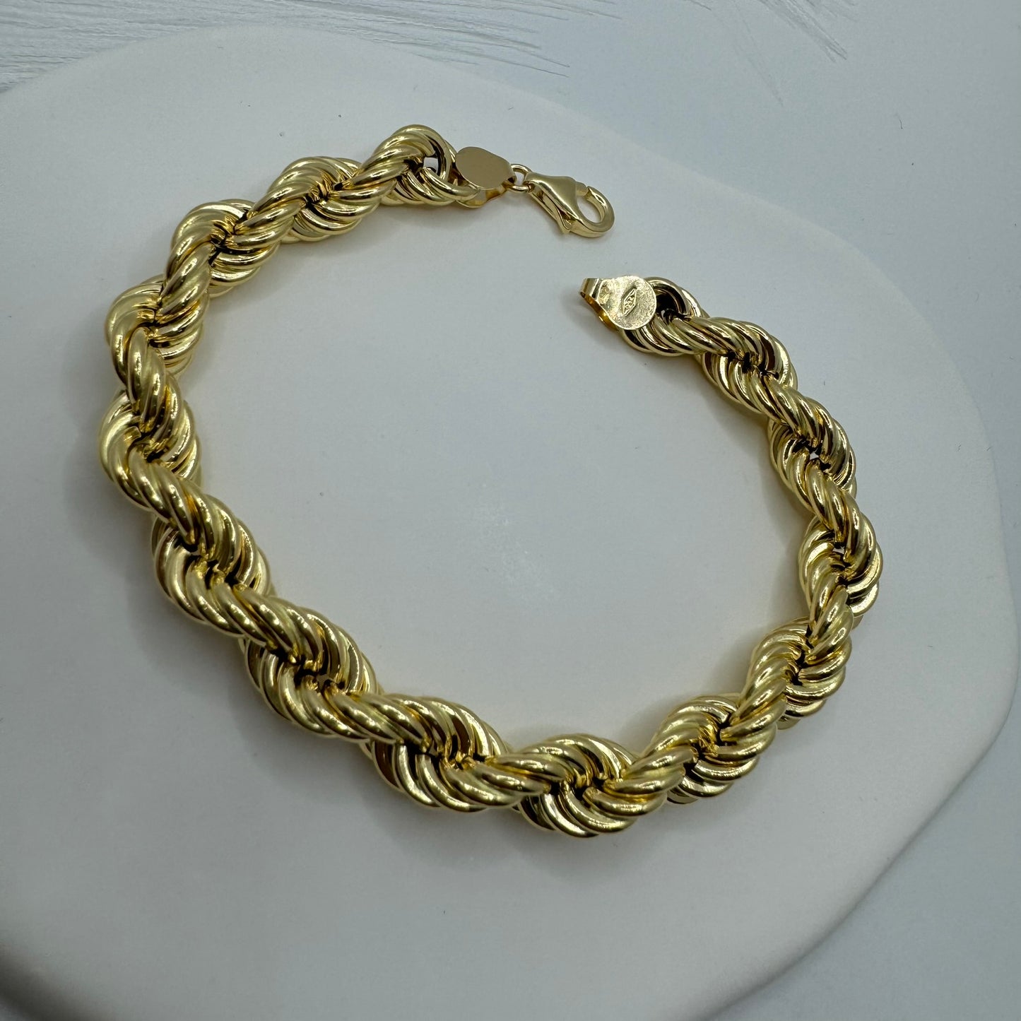 Bracciale fune voluminoso oro