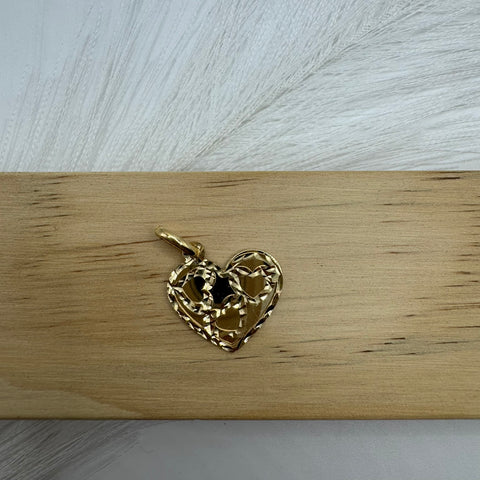 Pendente piastra cuore oro