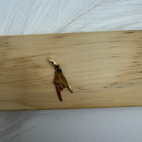 Pendente piastra corna oro