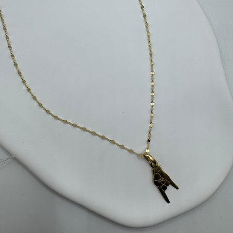 Collana specchiatina con corna piastra oro