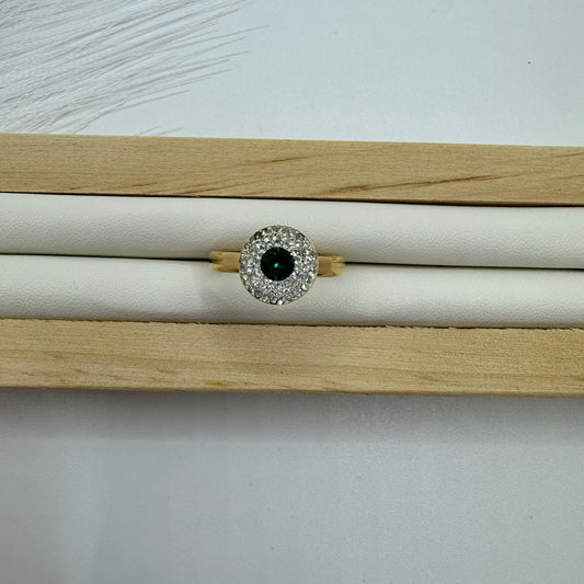Anello cerchio oro e zirconi