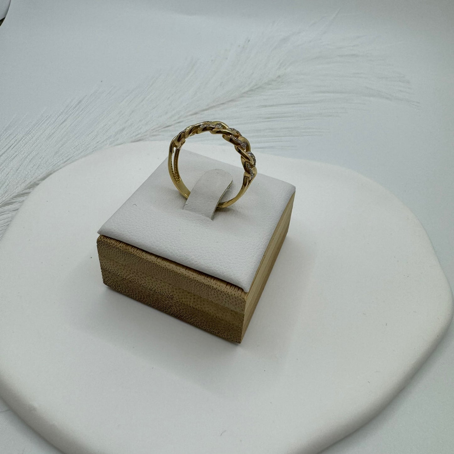 Anello groumette oro e zirconi