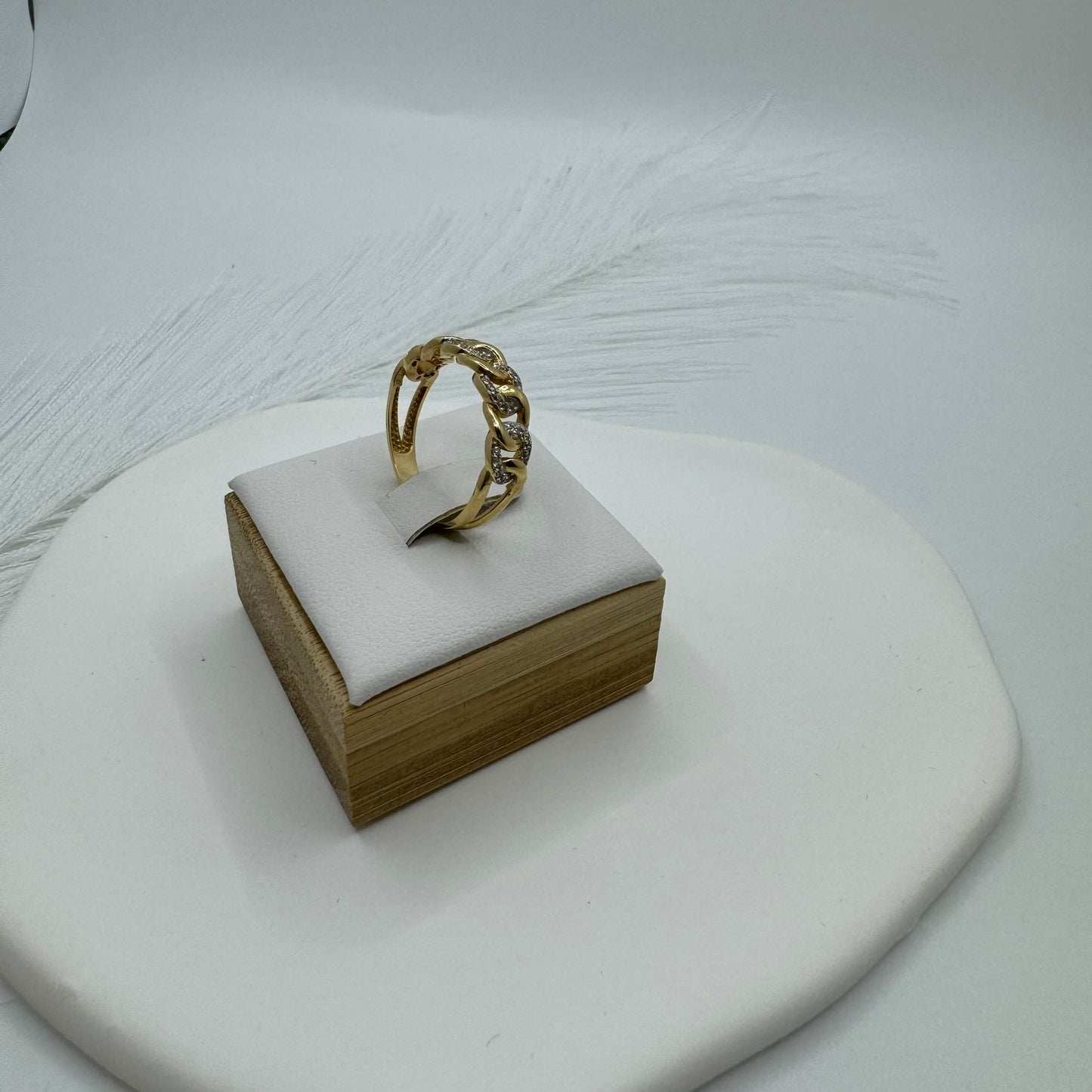 Anello groumette oro e zirconi