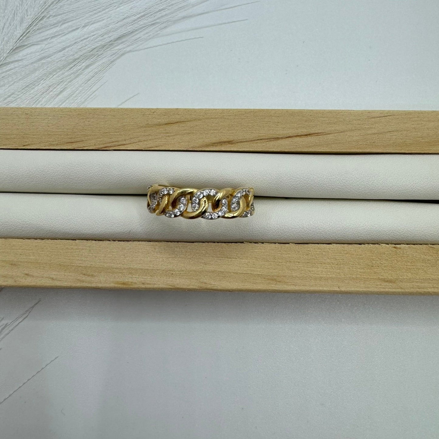 Anello groumette oro e zirconi