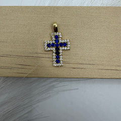 Pendente croce con zirconi oro