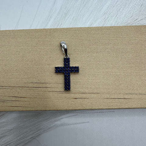 Pendente croce zirconata oro