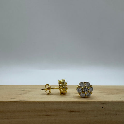 Orecchini fiore argento gold 925