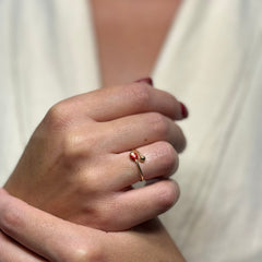 Anello coccinella oro