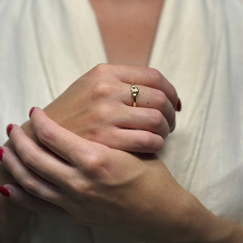 Anello cuore marinara oro