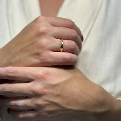 Anello rosario stretto oro