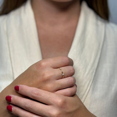 Anello duo zirconi oro