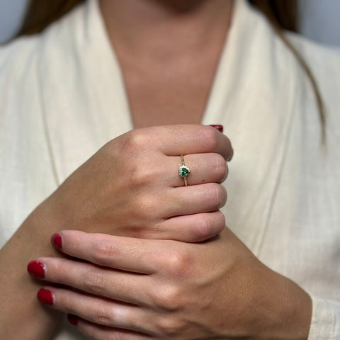 Anello cuore oro e zirconi