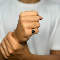 Anello scudo ovale Uomo oro
