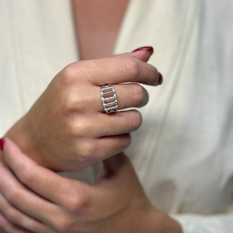 Anello groumette  oro e zirconi